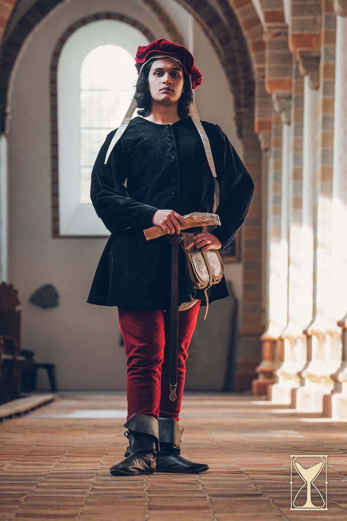 Overcoat, velvet, black