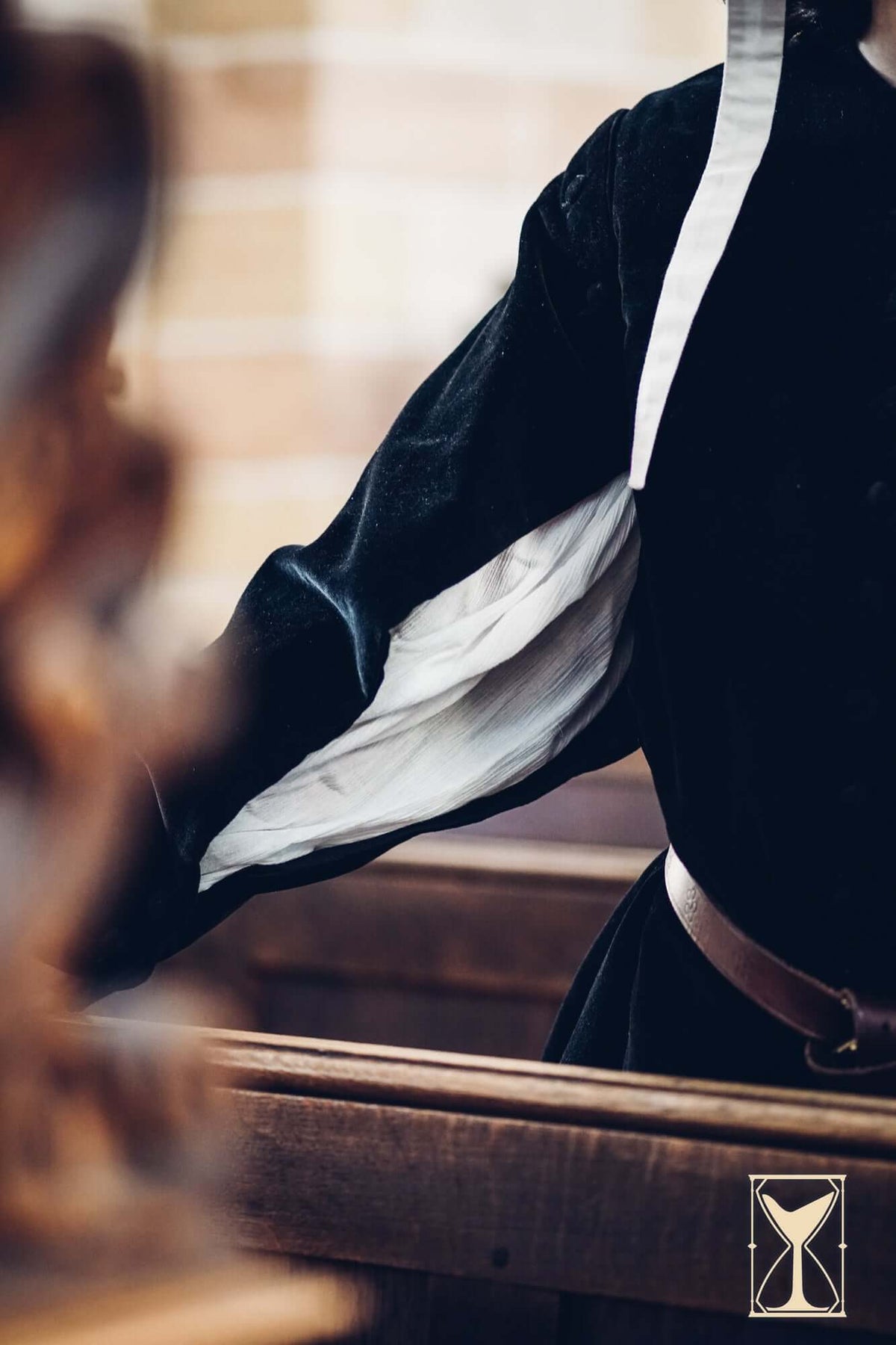 Overcoat, velvet, black