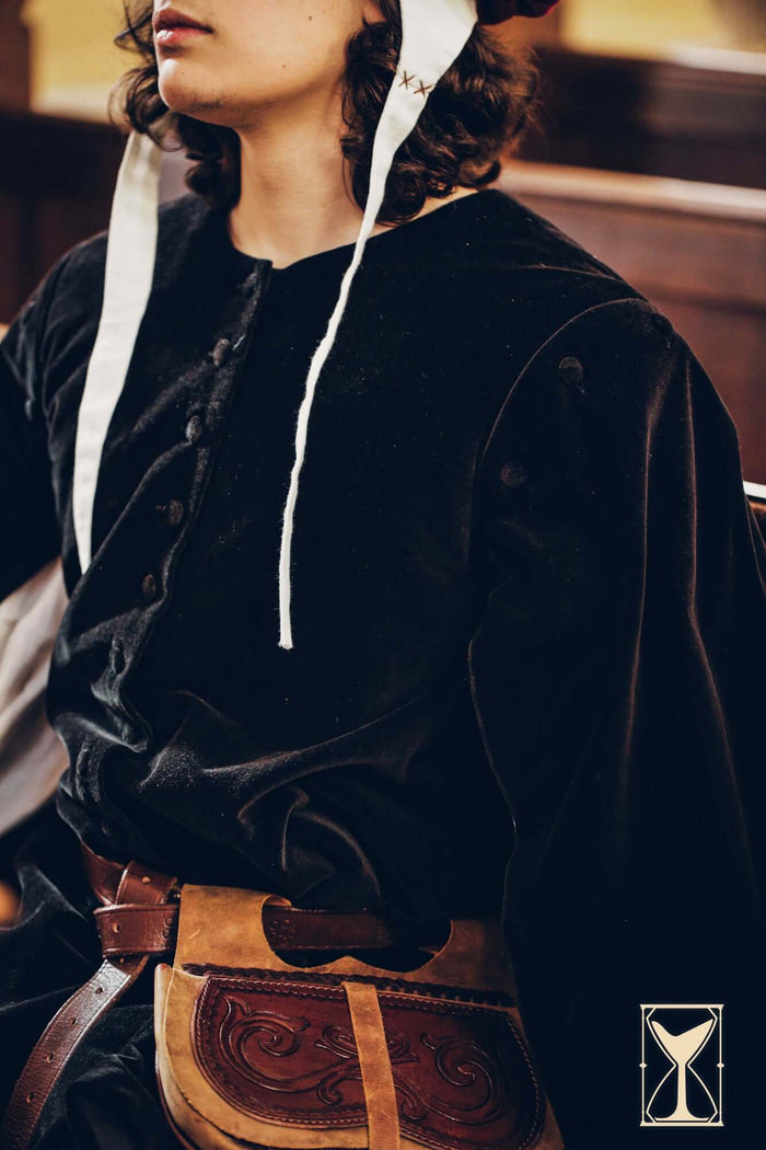 Overcoat, velvet, black