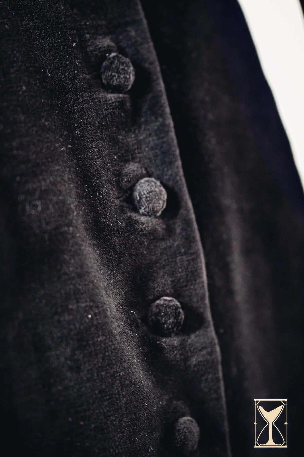 Overcoat, velvet, black