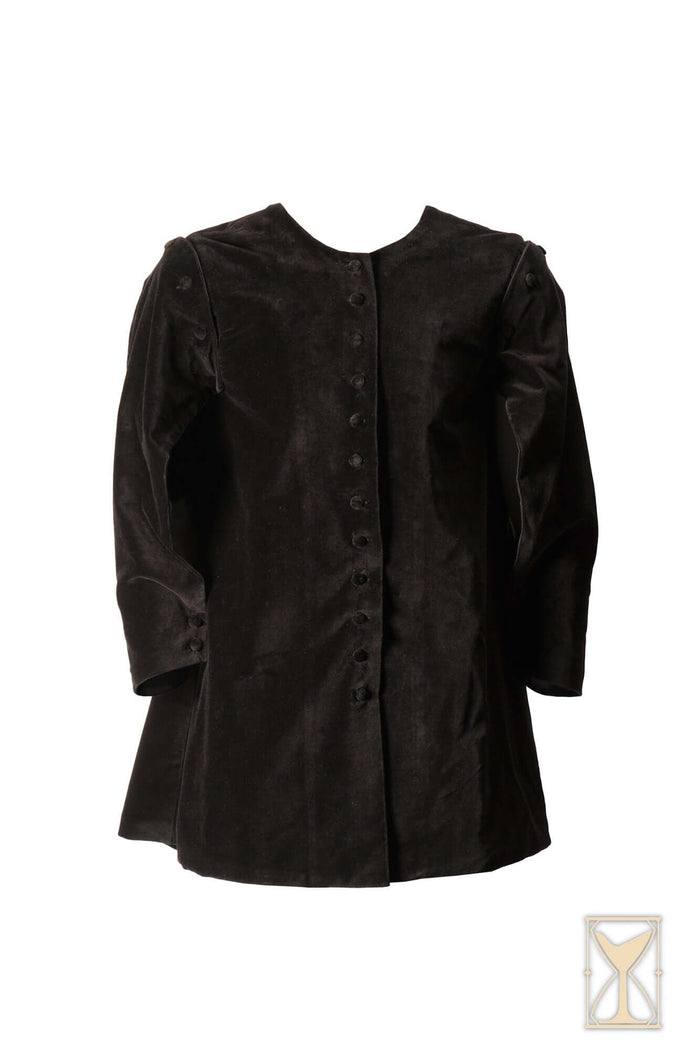 Overcoat, velvet, black