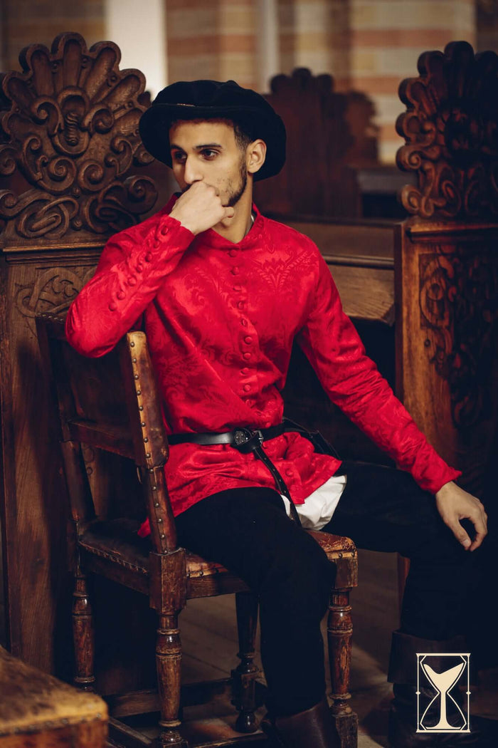 Cotehardie Rodrigo, brocade, red