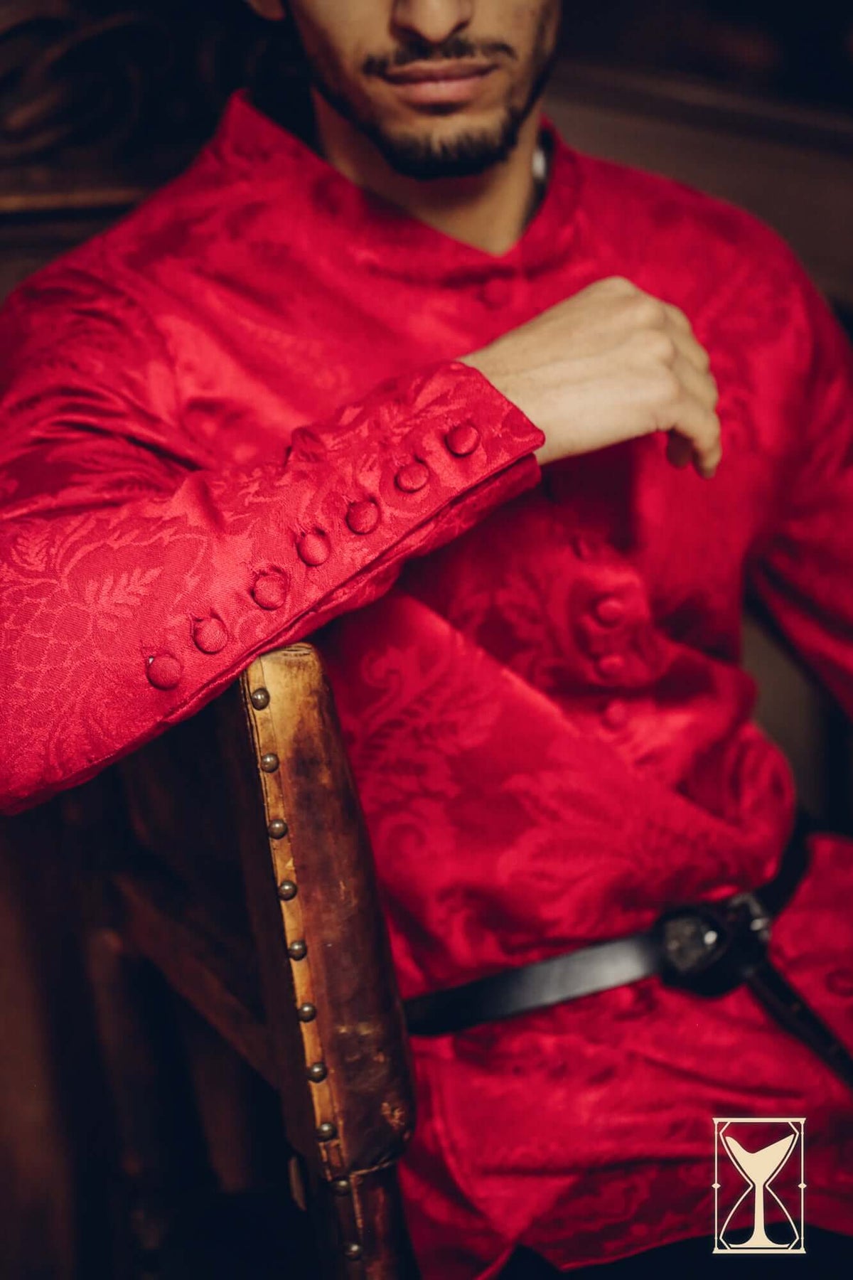 Cotehardie Rodrigo, brocade, red