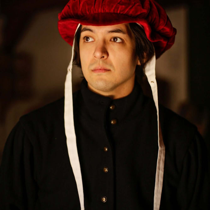 Beret Francisco, velvet, red
