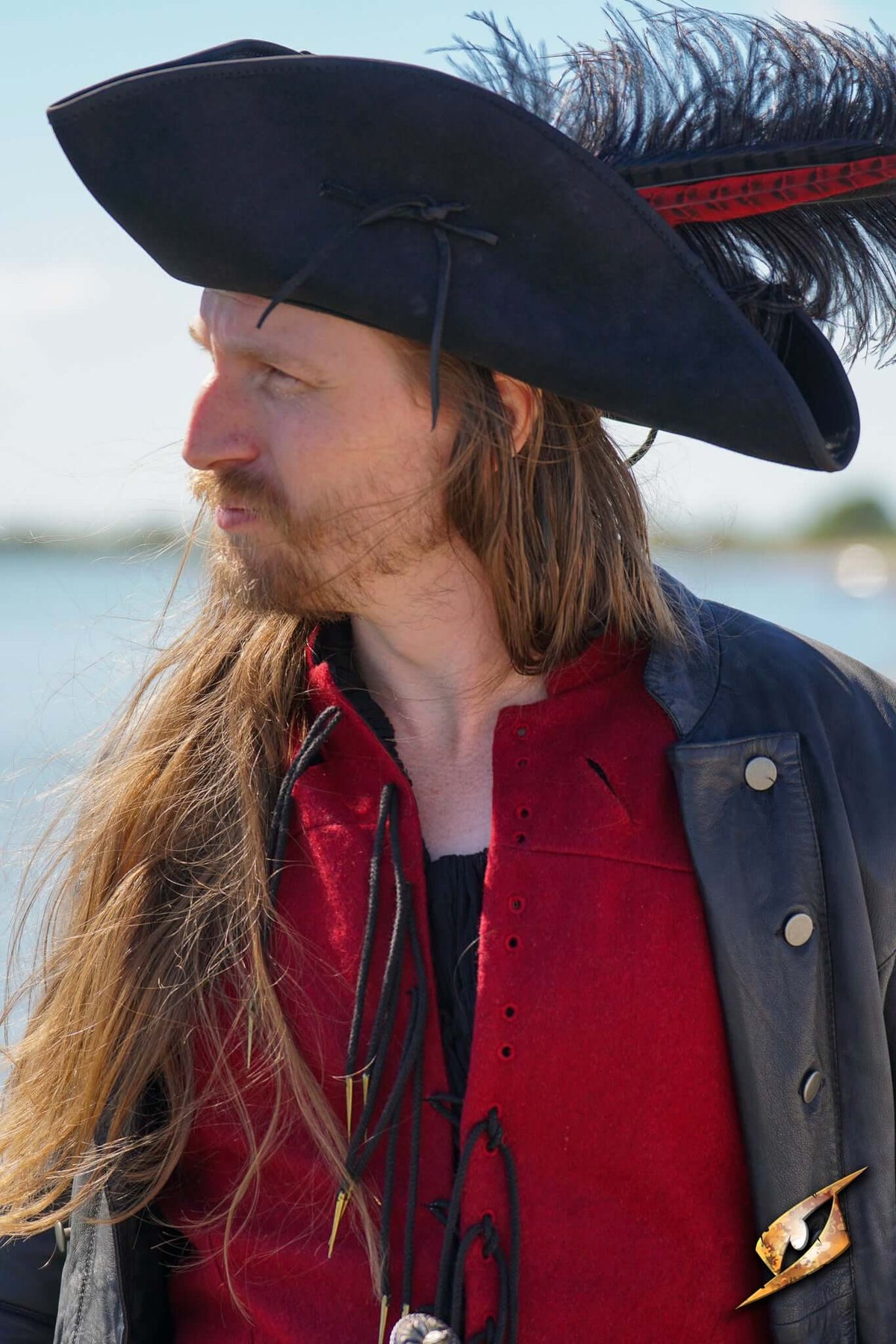 Tricorn Bartholomew, leather, black