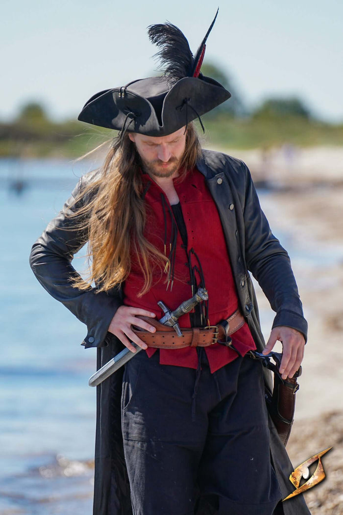 Tricorn Bartholomew, leather, black