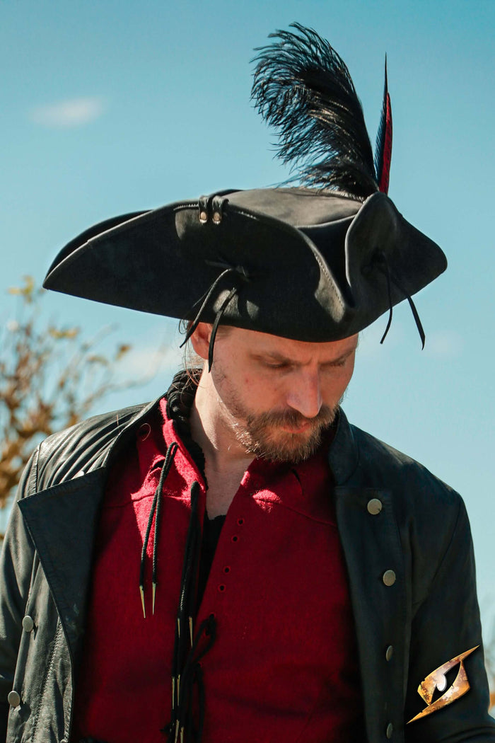 Tricorn Bartholomew, leather, black
