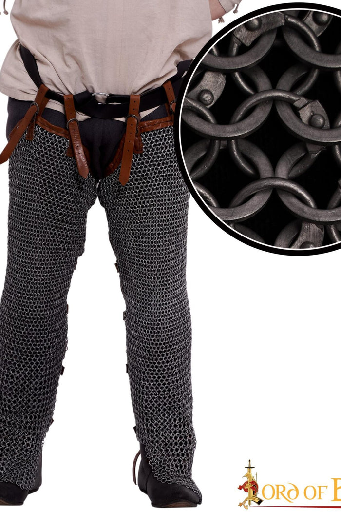 Chainmail chausses, mixed, round rings - round rivets, 9 mm