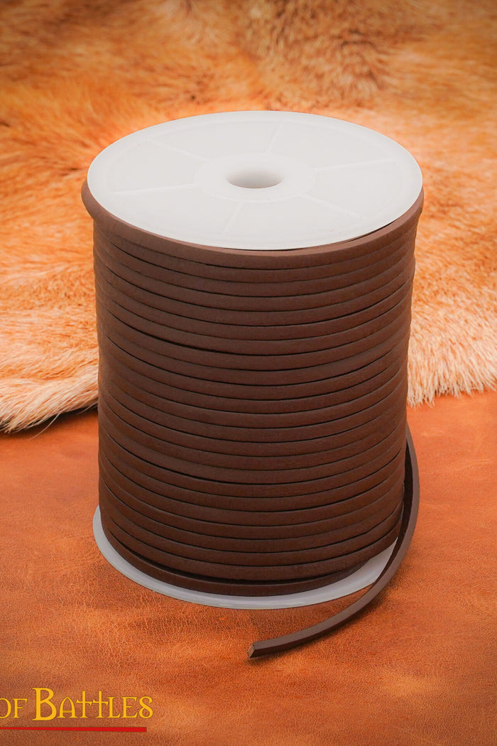 Leather cord, brown, 50 meters