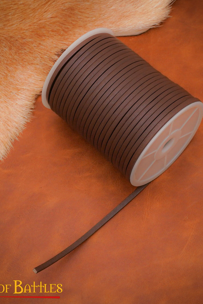 Leather cord, brown, 50 meters