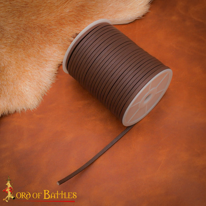 Leather cord, brown, 50 meters