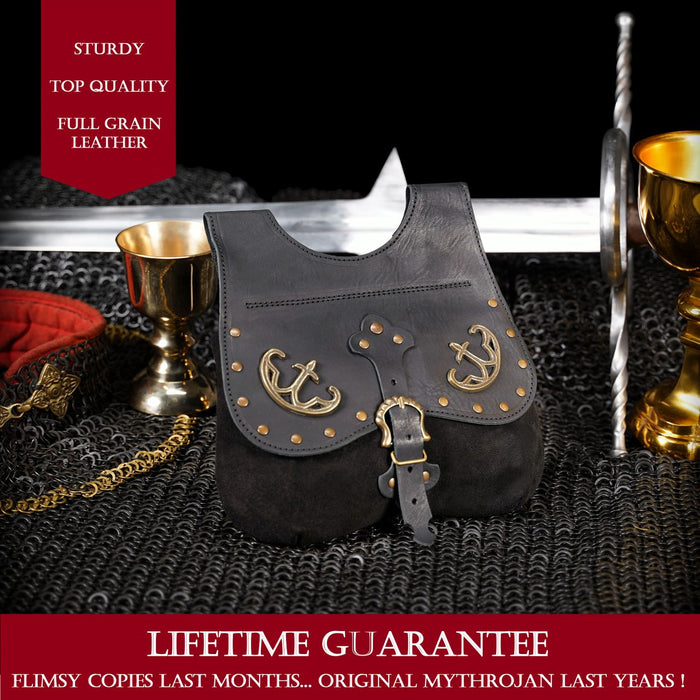 Late medieval kidney purse with fittings, black, 14th-15th centuries