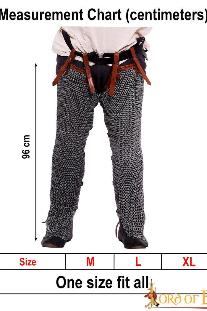 Chainmail chausses, mixed, round rings - round rivets, 9 mm