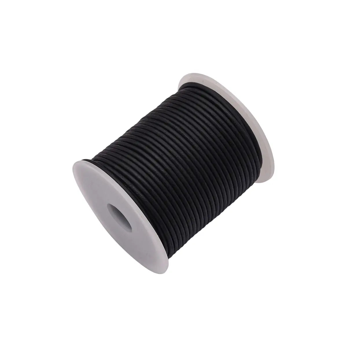 Leather cord, black, 2mm, 25 meters