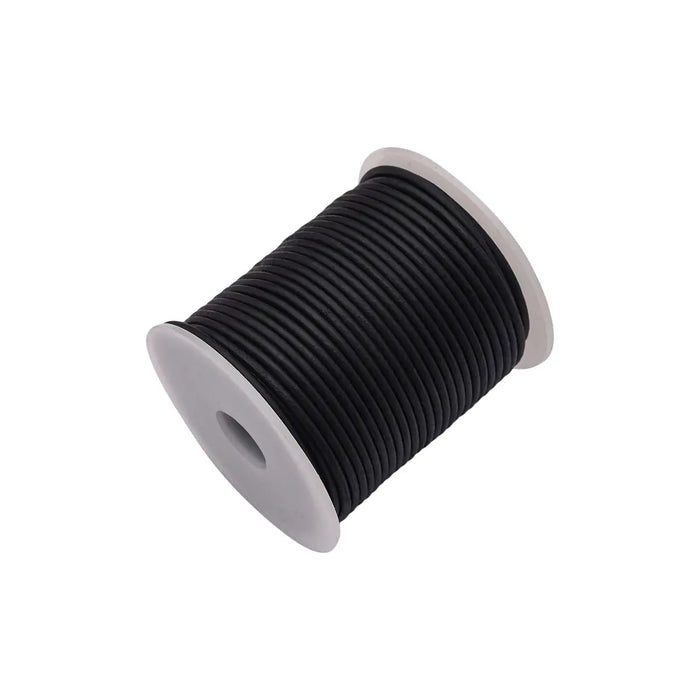 Leather cord, black, 2mm, 25 meters
