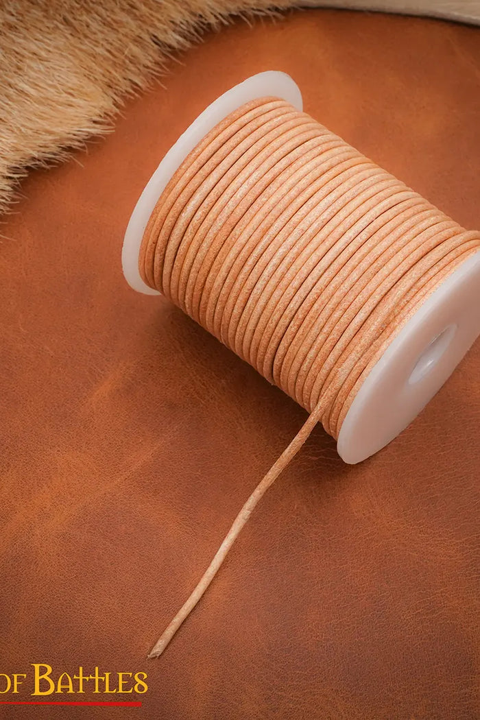 Leather cord, natural, 2mm, 25 meters