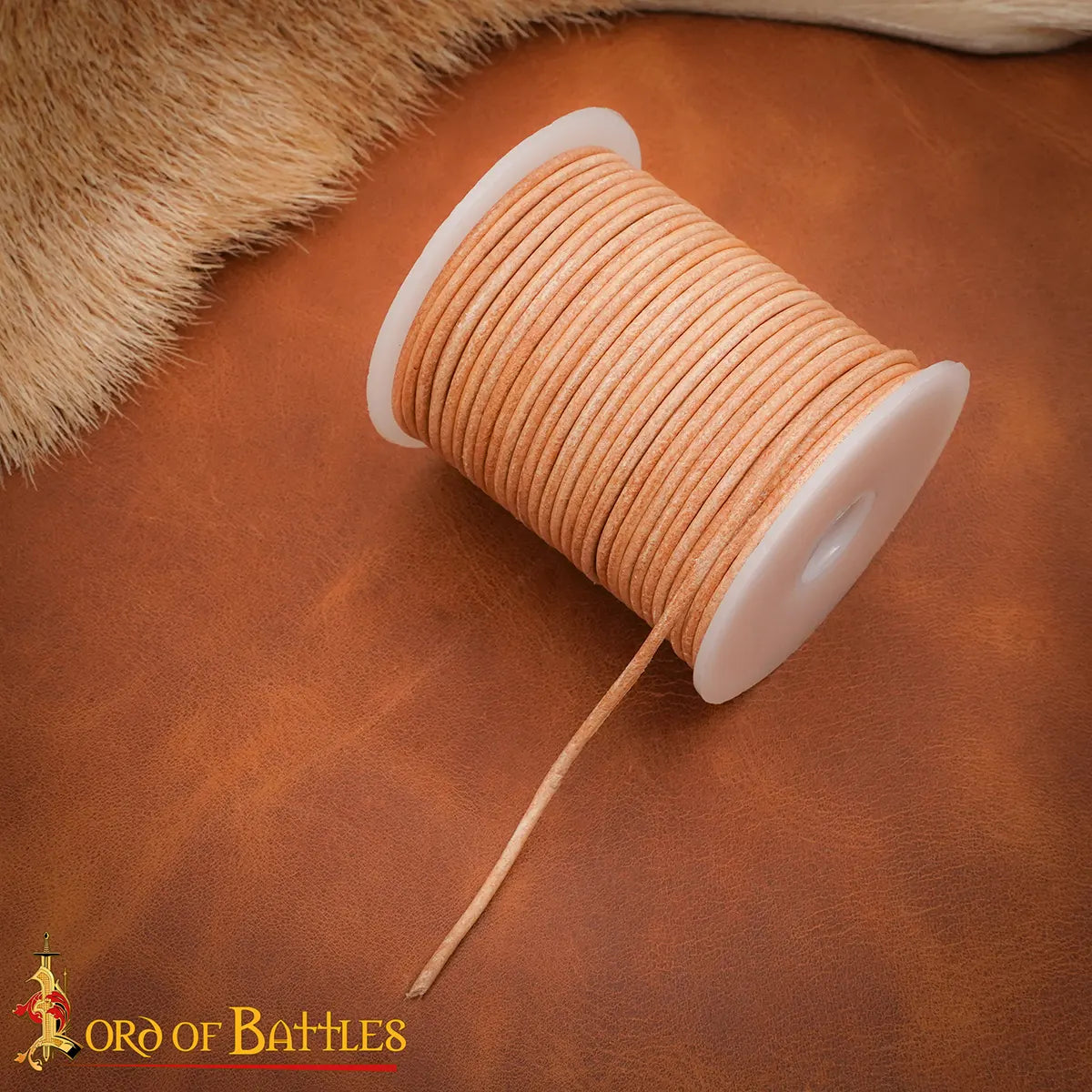 Leather cord, natural, 2mm, 25 meters
