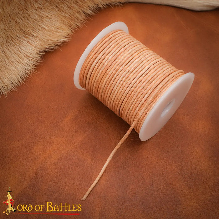 Leather cord, natural, 2mm, 25 meters