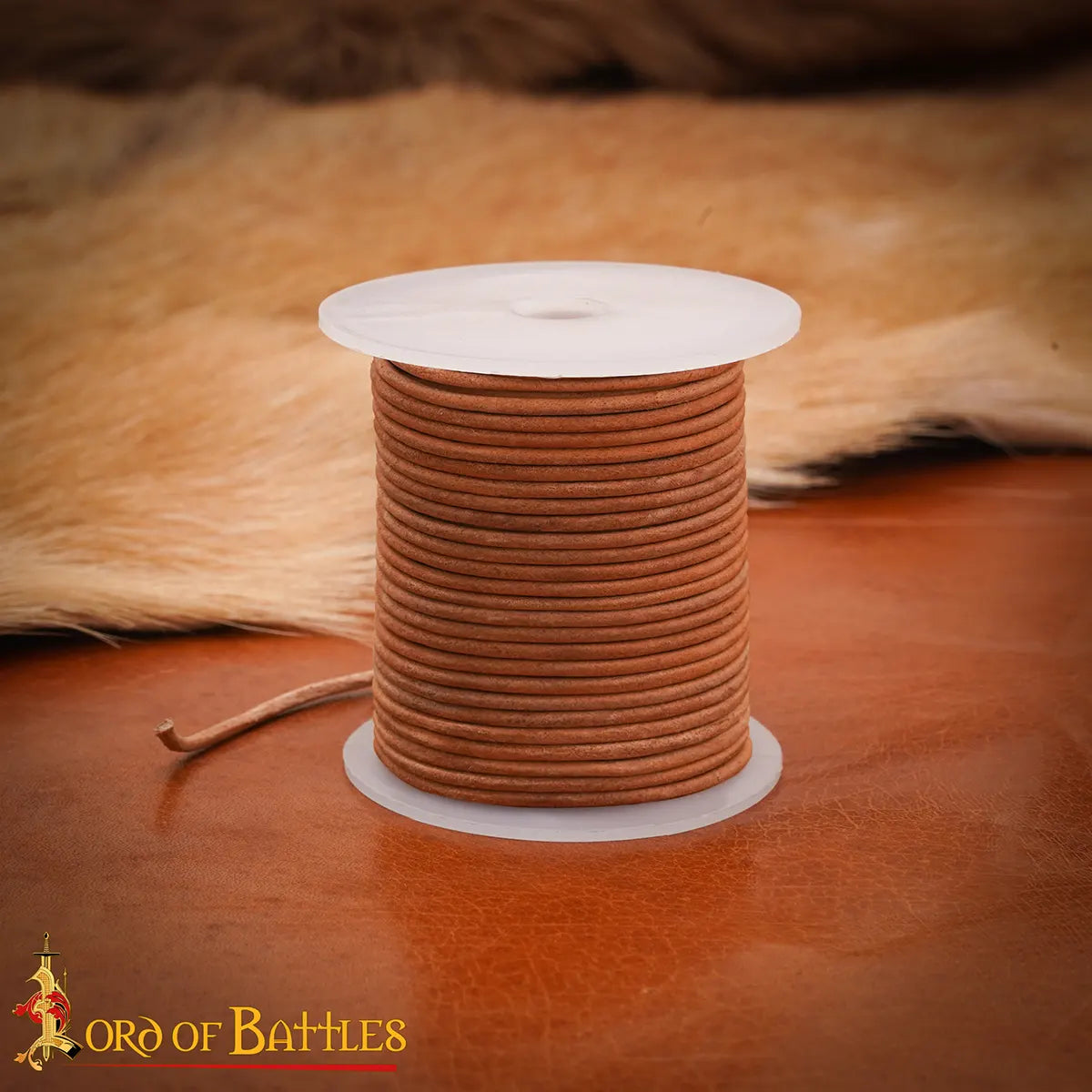 Leather cord, natural, 2mm, 25 meters