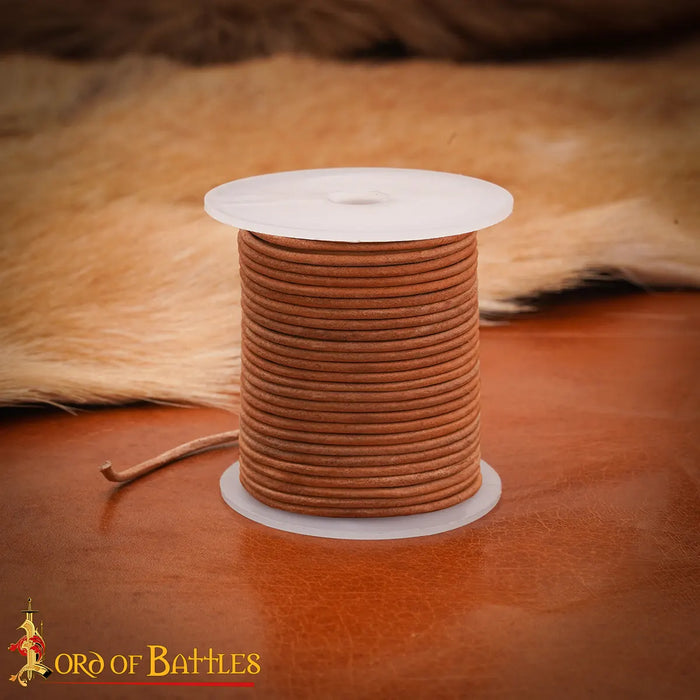 Leather cord, natural, 2mm, 25 meters
