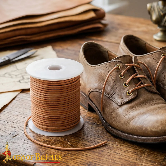 Leather cord, natural, 2mm, 25 meters