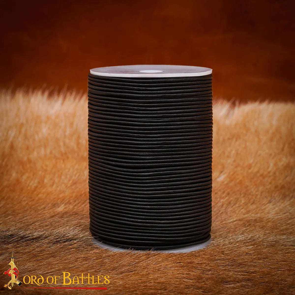 Leather cord, black, 100 meters