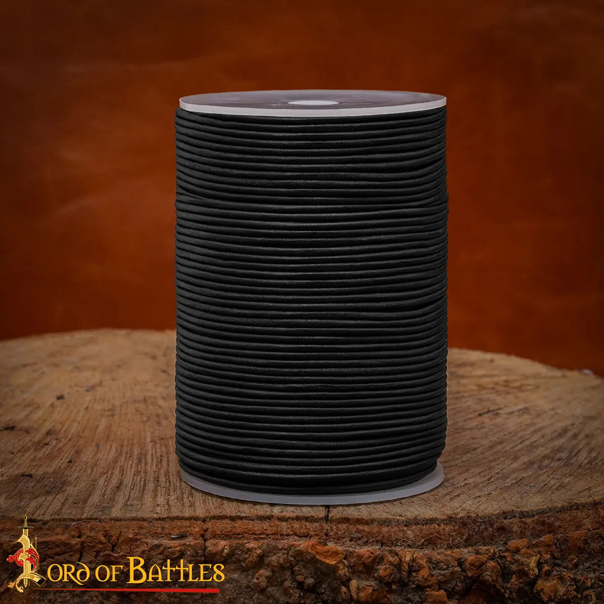 Leather cord, black, 100 meters