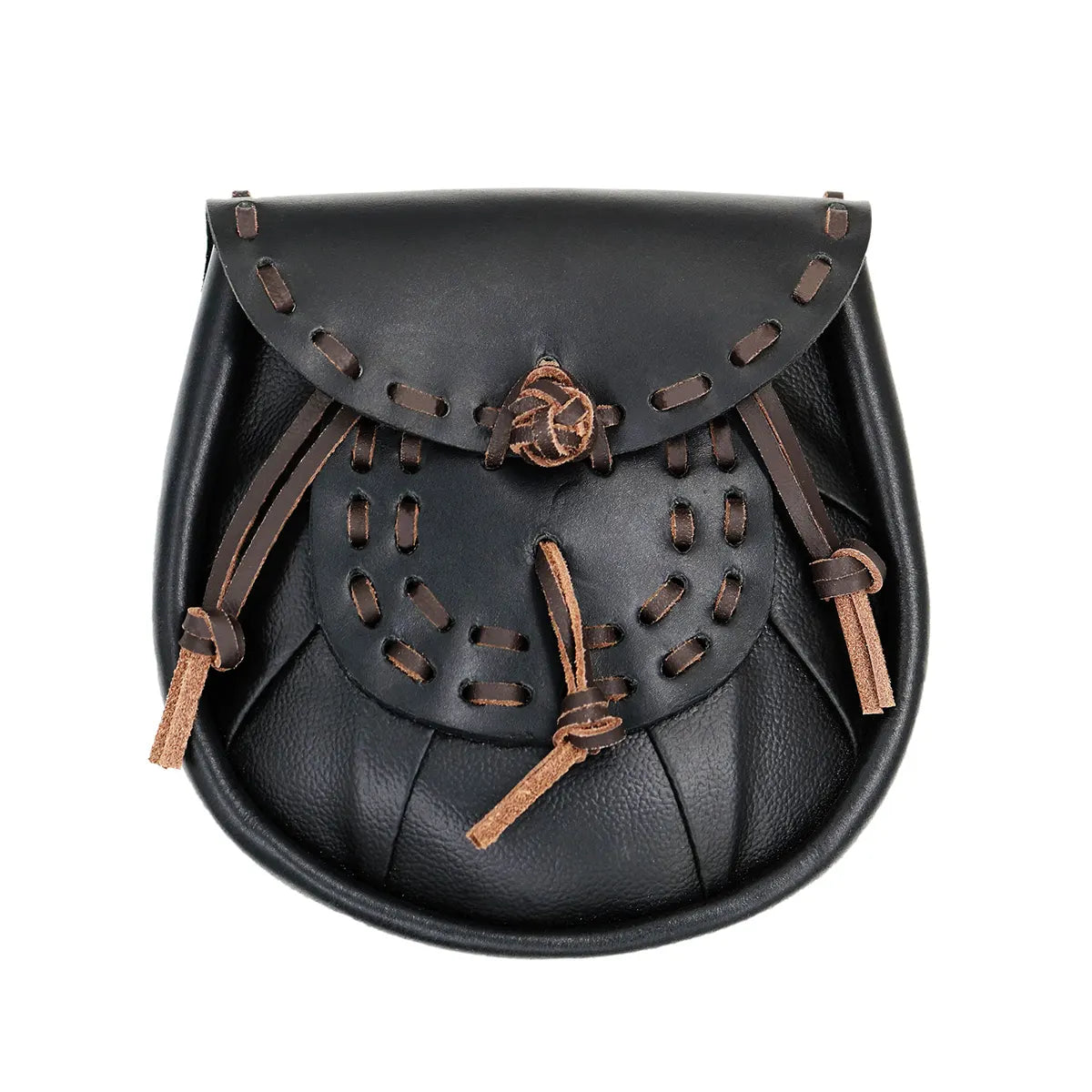 Sporran with braided tassels, black