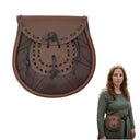 Sporran with braided tassels, brown