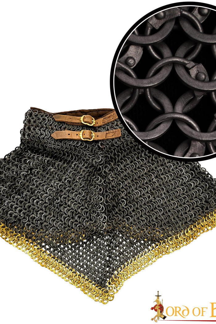 Camail, aventail, mixed, round rings - round rivets, 9 mm