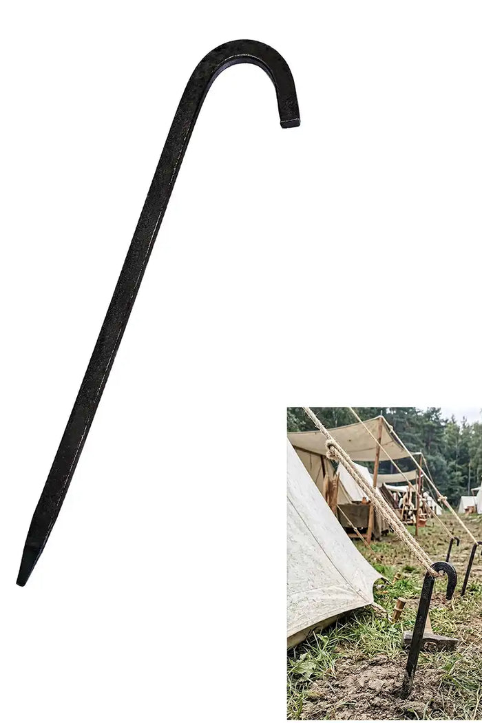 Hand-forged iron tent peg