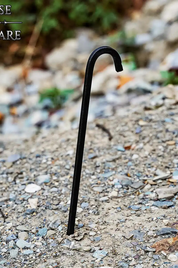 Hand-forged iron tent peg