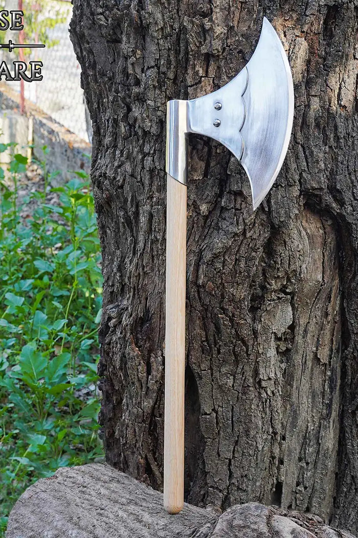 Maciejowski ax blade, semi-sharp, detail