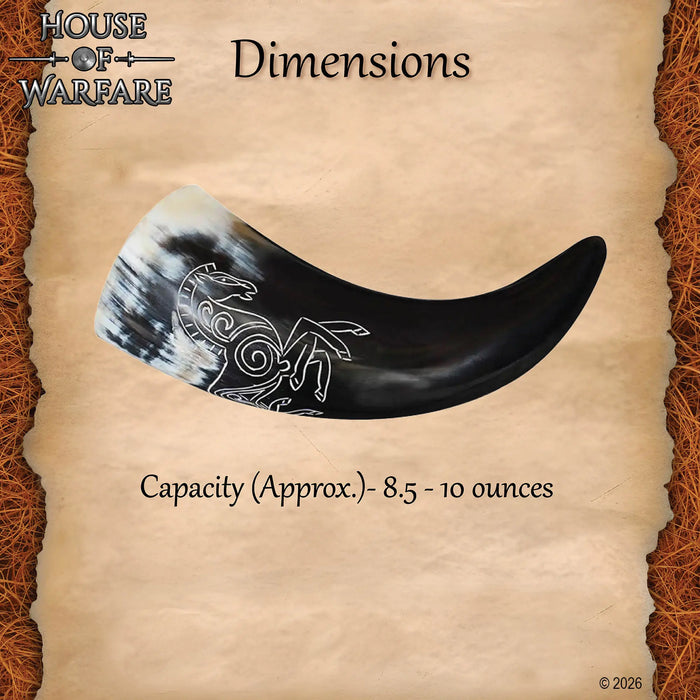 Drinking horn, dimensions