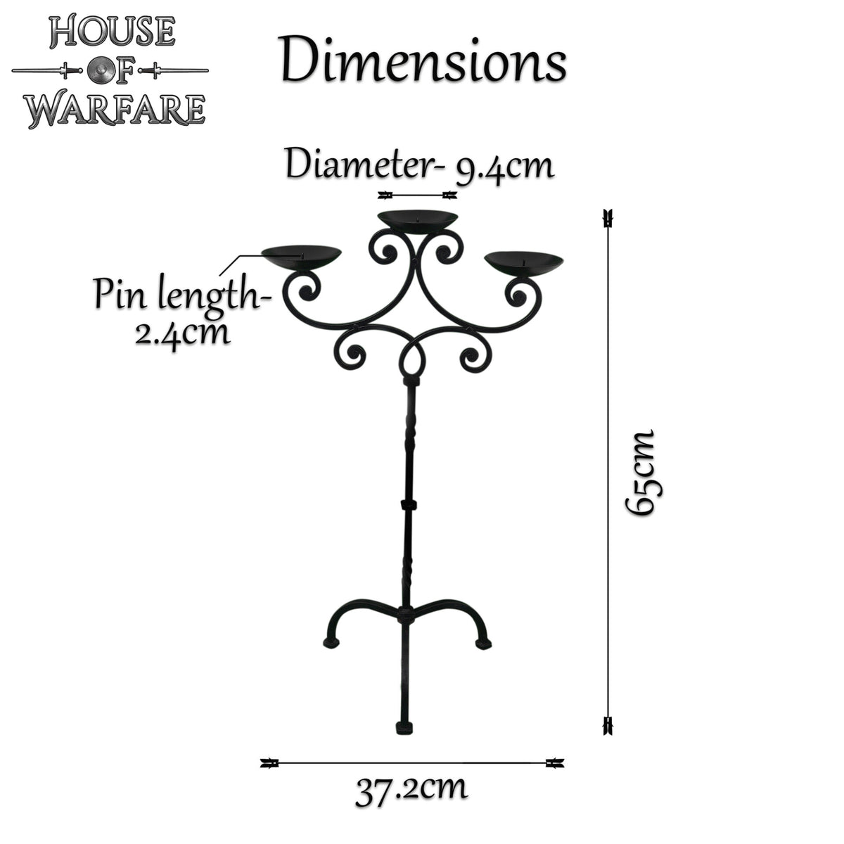 Large medieval iron candlestick