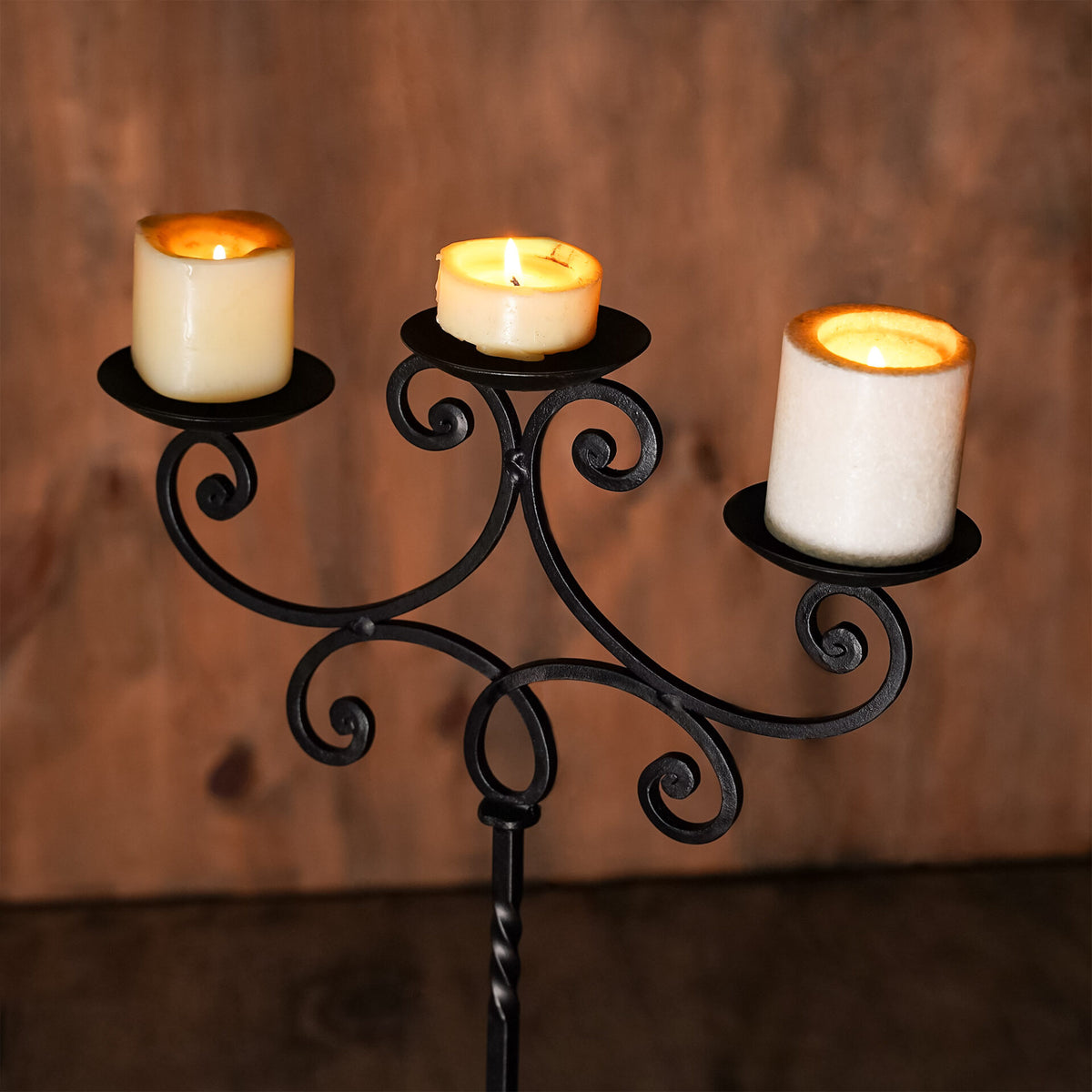 Large medieval iron candlestick