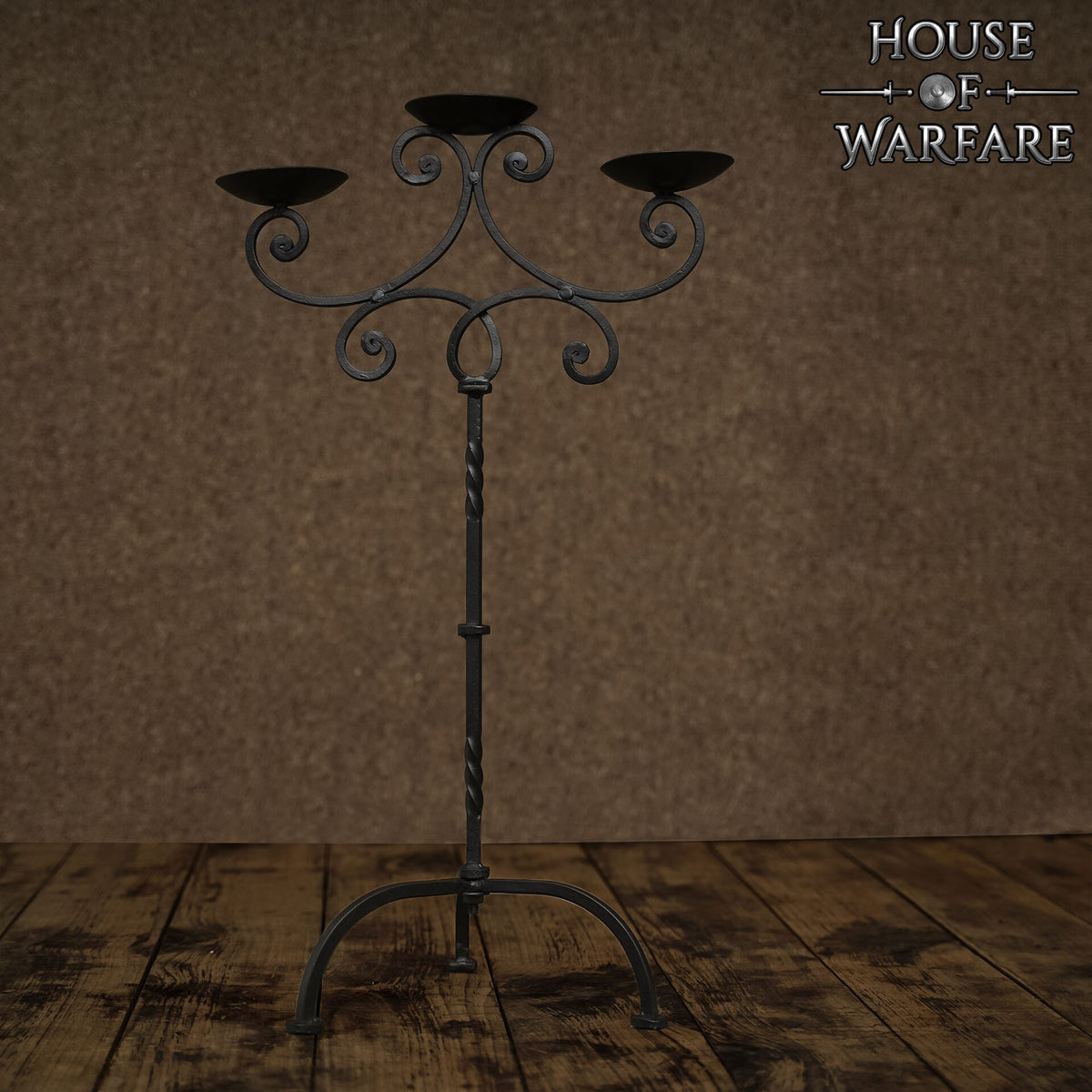 Large medieval iron candlestick
