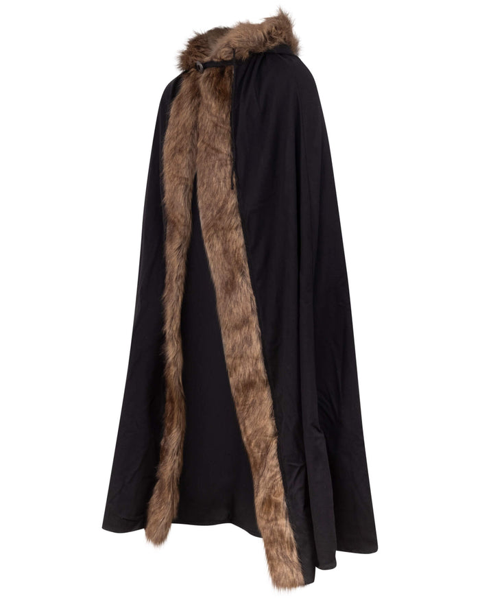 Cloak Aaron with fur trim, blue