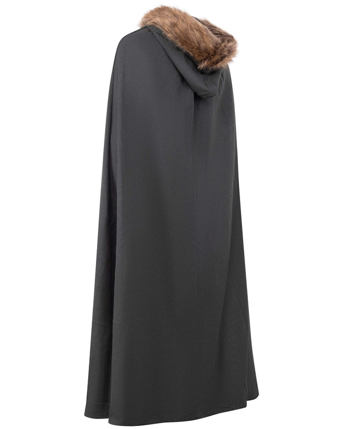 Cloak Aaron with fur trim, gray