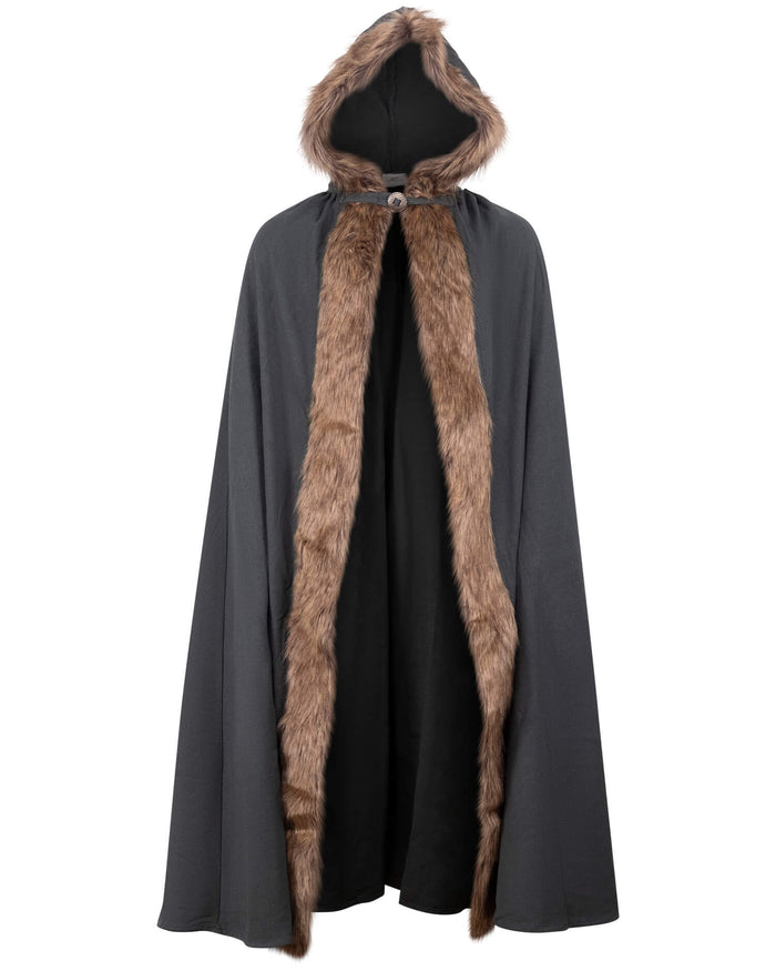 Cloak Aaron with fur trim, blue