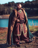 Cloak Aaron with fur trim, gray