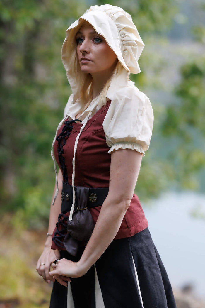 Medieval cap Anna, cream