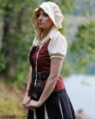 Medieval cap Anna, cream