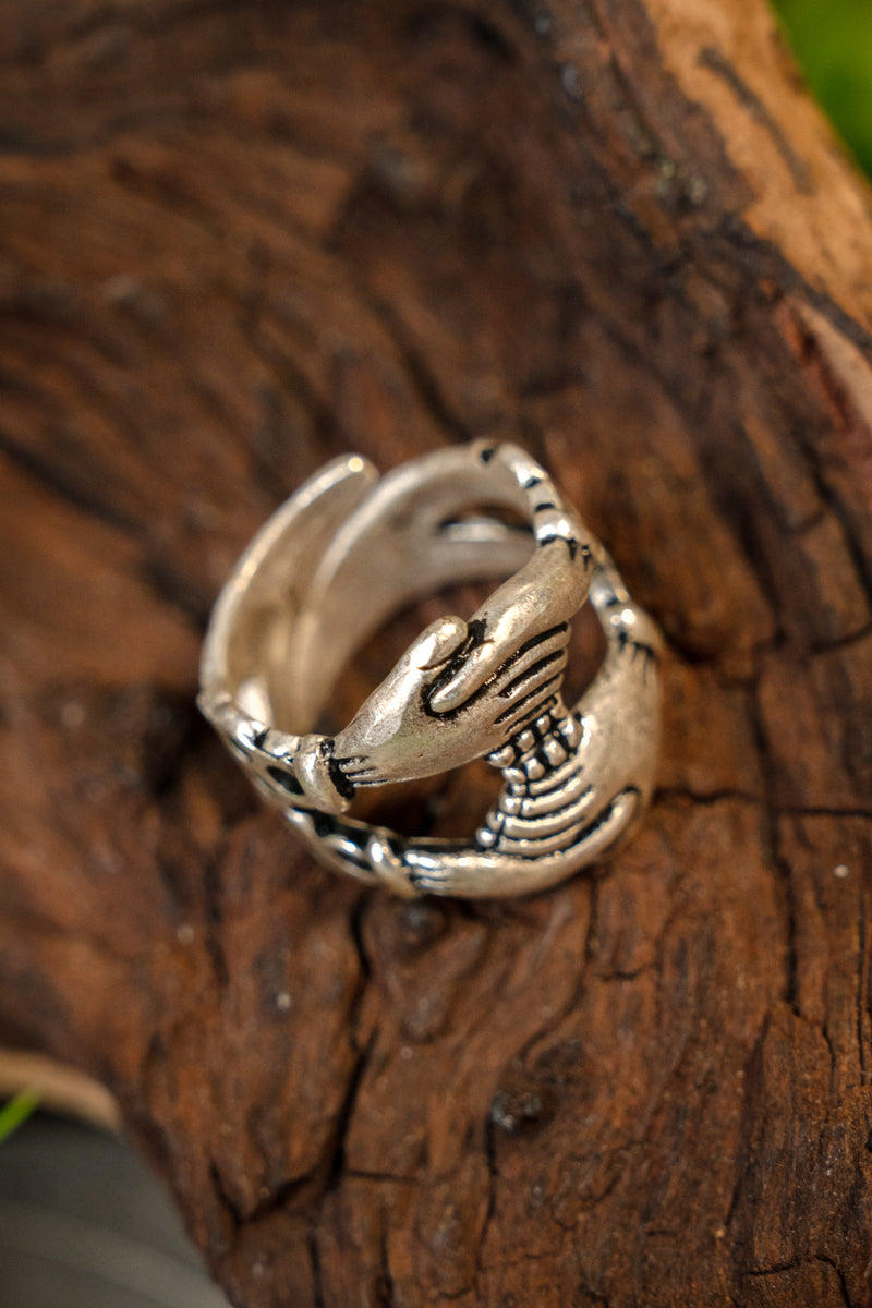 Medeltida förlovningsring, försilvrad brons