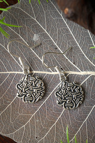 Earrings Viking knot, silvered bronze