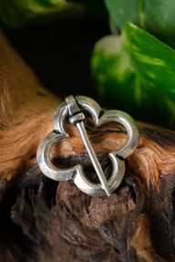 Medieval Quatrefoil Brooch, Silvered Bronze