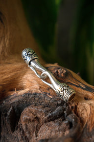 Viking necklace lock 3 mm, silvered bronze