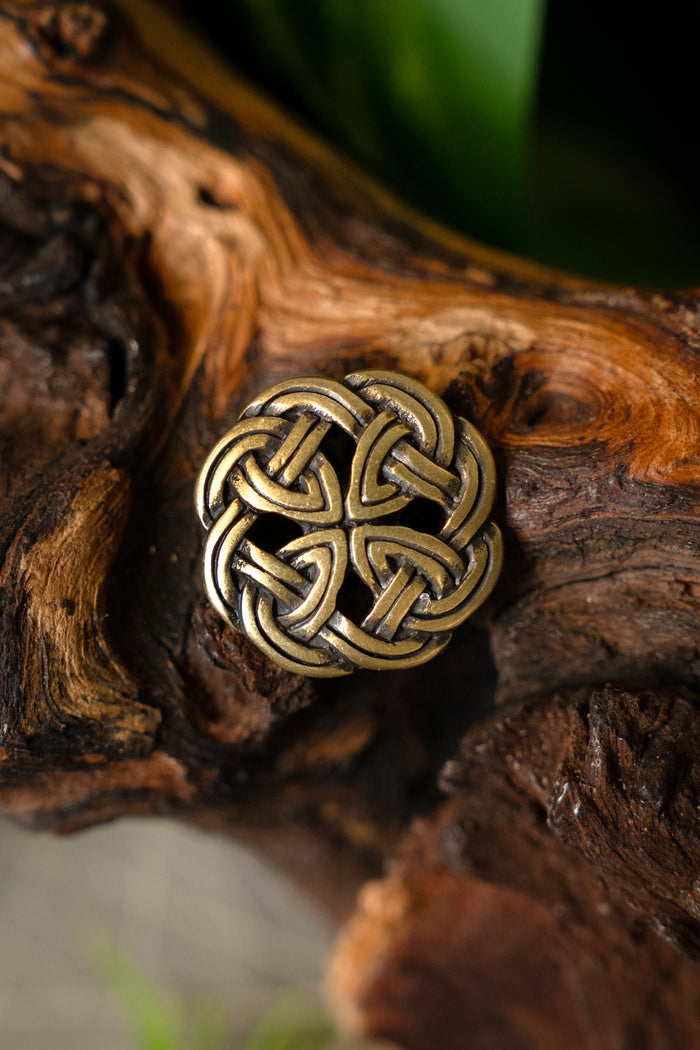 Celtic buttons Tara, set of 5 pieces, brass