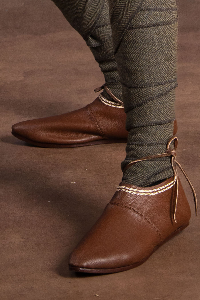 Norman shoes, 1150-1350, brown