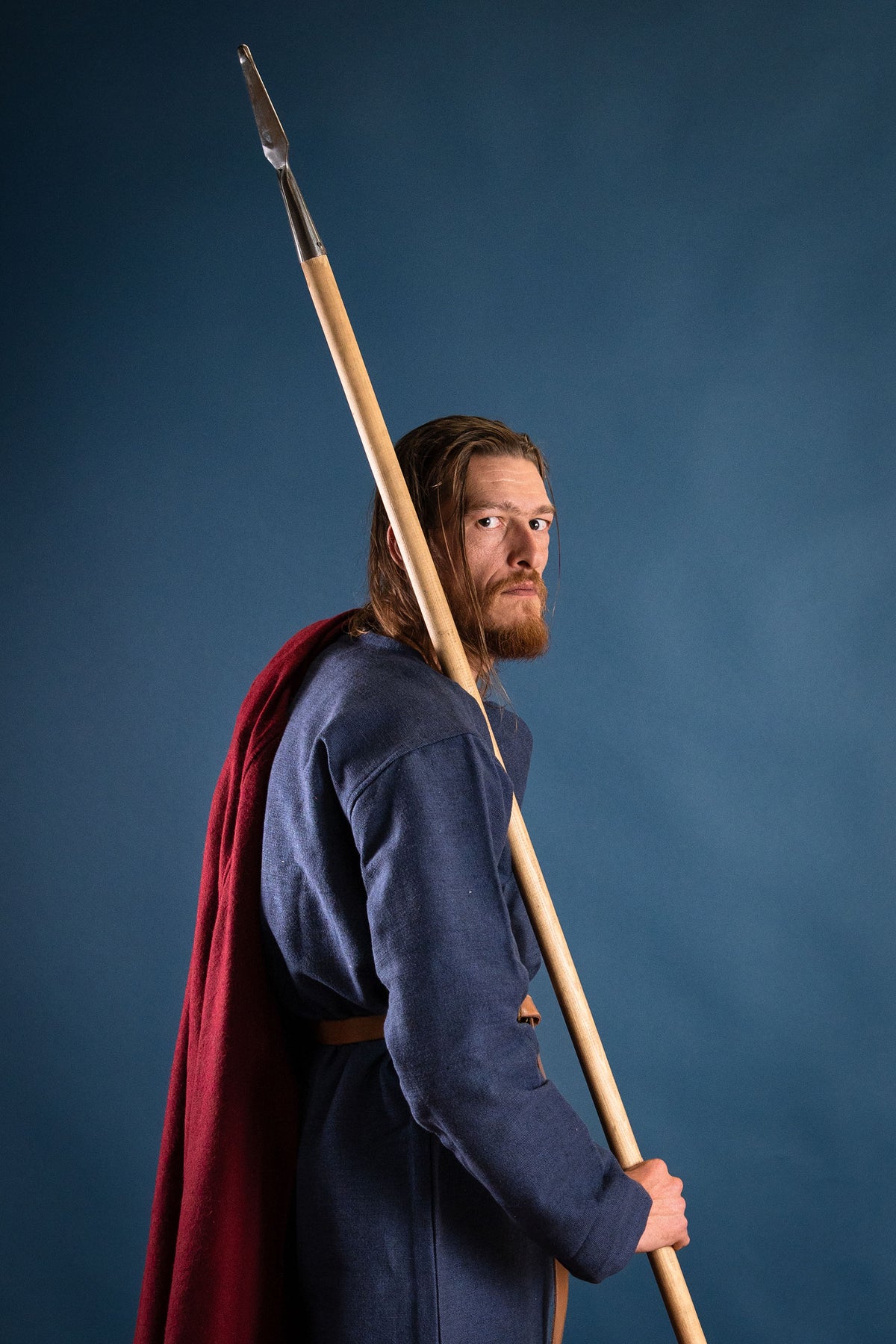 Medieval cloak Karen red, wool mix